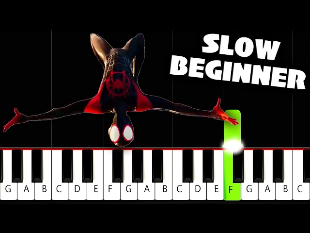 Post Malone, Swae Lee - Sunflower (Spider-Man) - SLOW BEGINNER Piano Tutorial