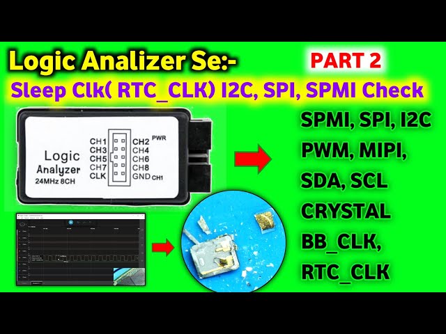 Checking I2C, SPI, SPMI, SLEEP CLK, RTC CLK, and BB CLK with a Logic Analyzer