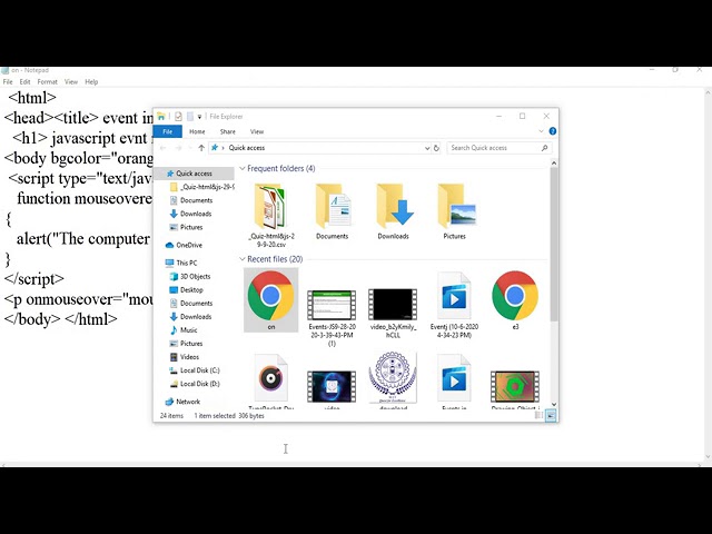 Events Handling in Java Script Tutorial 17
