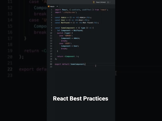 Use Object instead of Switch #shorts #react #tutorial