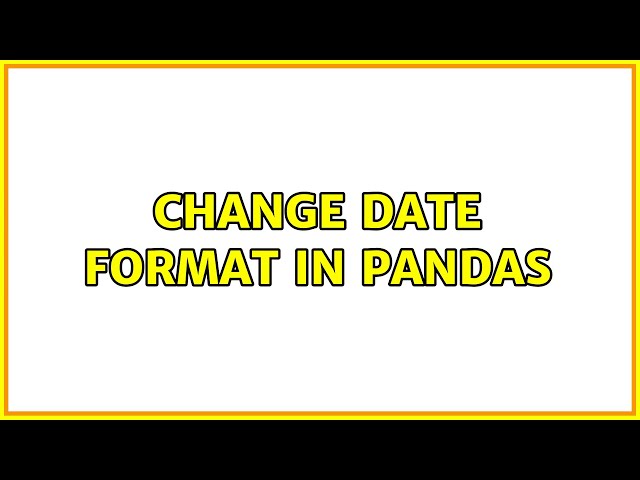 Change date format in pandas