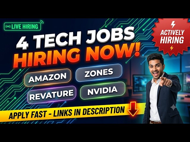 4 IT Jobs Hiring NOW 2026 | Amazon, Zones, Revature, NVIDIA - Apply Fast! #itjobs #freshersjobs