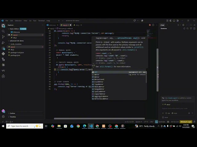 Advanced Database: Express.js SQL Query Demo | Educational Purposes Only
