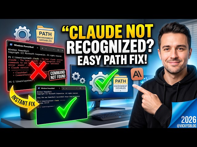 Fix "The term 'claude' is not recognized" Error in PowerShell / CMD