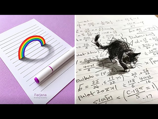 10 cool art ideas for sketchbook || Drawing || Easy Creative Art Hacks When You’re Bored