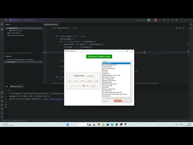 A Python Music Player With Flac To Wav Converter (Success And Error Messages, Tkinter, Pyav)