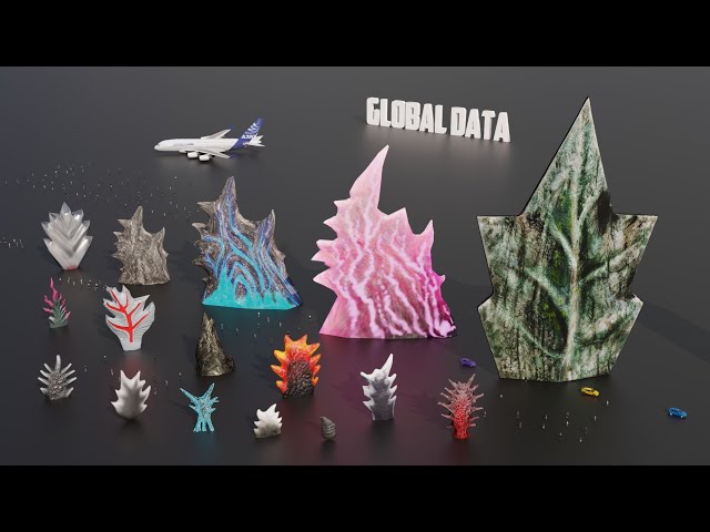 Godzilla Dorsal Fin size comparison | 3d Size Comparison (60fps)