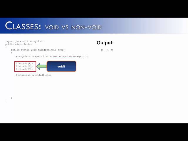 Classes Part 8: Void vs Non-Void (Java)