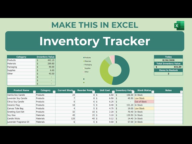How to Make an Inventory Tracker in Excel | Beginner Tutorial