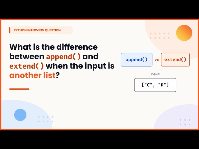 append() vs extend() in Python (List Input) | Python Interview Question (Hindi) #python #interview
