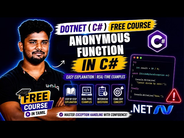 C# Free Course 2026 | Ep 55 | Anonymous & lambda expression & Function , Action , Predicate in Tamil