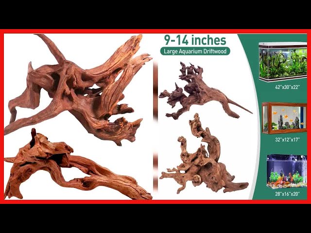 WDEFUN Natural Driftwood for Aquarium Decor,Assorted Branches Decorations on Reptile Fish Tank