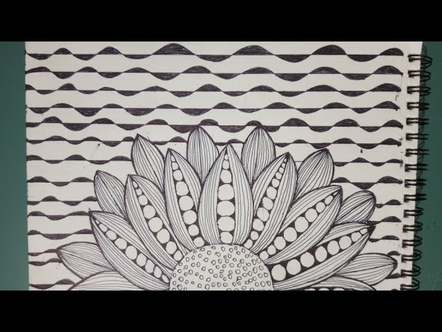 How to Draw Flower Doodle Art 🌼 | Easy Zentangle Pattern for Beginners #doodleart #zentangle