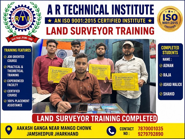 JAMSHEDPUR BEST LAND SURVEYOR TRAINING COURSE – BIHAR ,BHOJPUR TO UP SIDDHARTH NAGAR,KOLKATA , MALDA