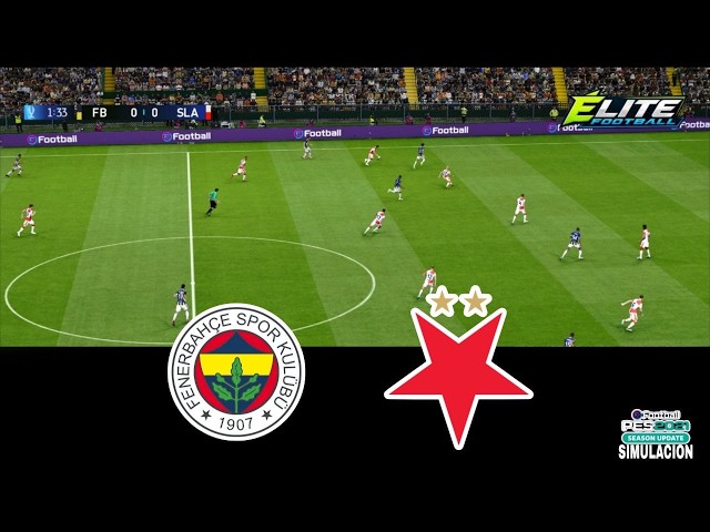 SIMULACIÓN Fenerbahce vs Slavia Prague Champions League 2026 eFootball PES 2021