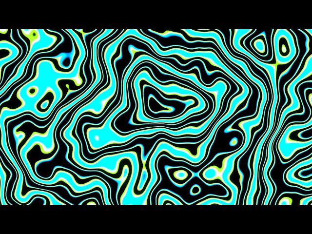 LoopVibe 4K - Neon Cyan Topographic Contours in 4K (2 Hours) - (No Audio)