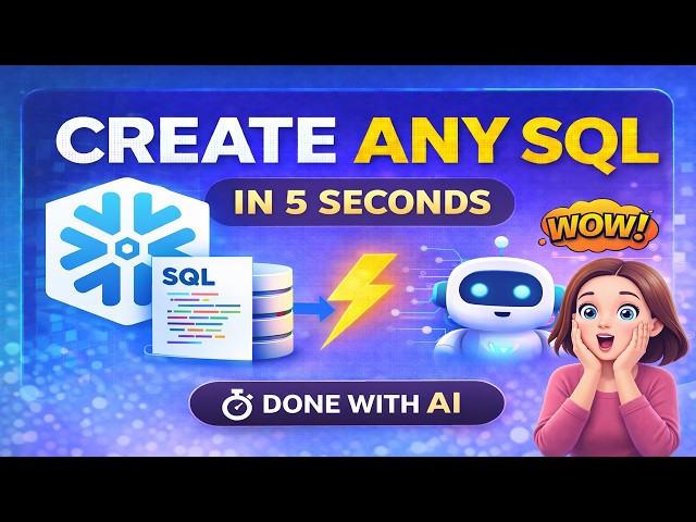 Snowflake - Create ANY SQL Query in 5 Seconds ⚡ | AI Generates Snowflake SQL Instantly |#vitechtalks