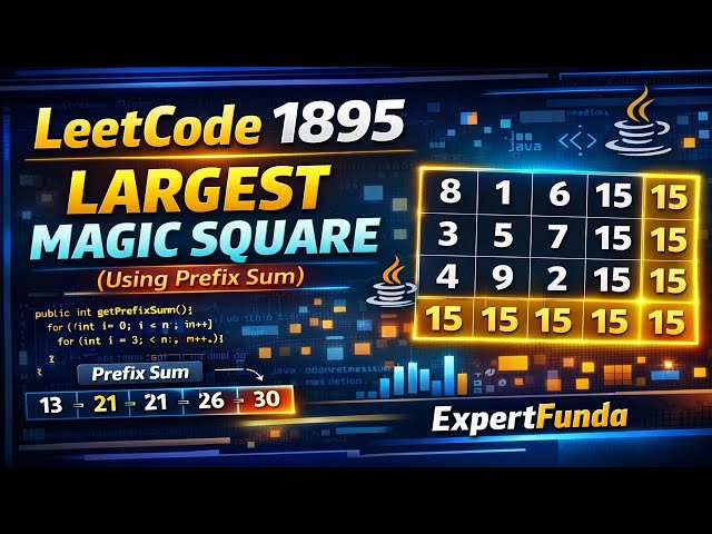 LeetCode 1895 Explained | Largest Magic Square | Prefix Sum Optimization