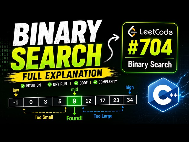 Google, Amazon, Apple asked this Ques. | Binary Search Explained in One Video 🔥 | LeetCode 704 | C++