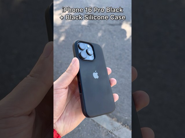 iPhone 16 Pro Black Titanium with Black Silicone Case🖤 #shorts #trending #iphone #iphone16 #apple