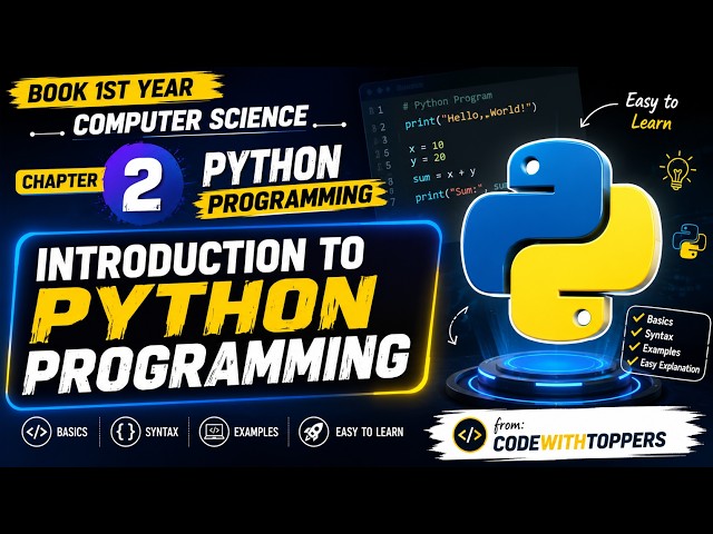 Introduction to Python Programming | 1st Year Computer Science | Chapter 2 | Python Basics