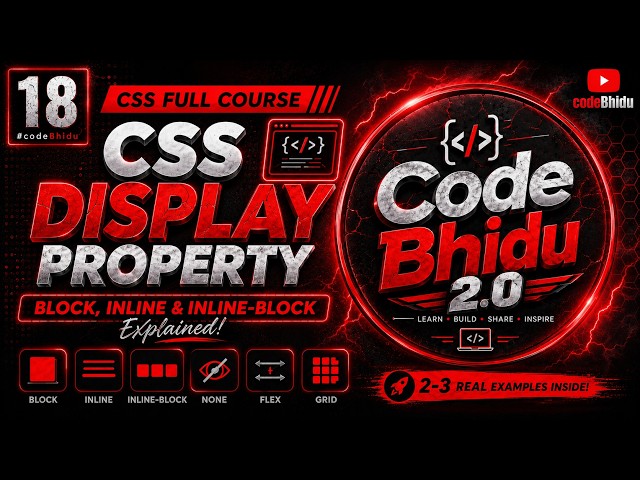 Master CSS Display Property | Block vs Inline vs Inline-Block | CodeBhidu |Dinesh Shinde | #18