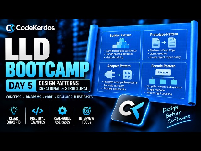 Builder and Prototype Design Patterns and Structural Design Patterns | Day 5 | LLD Bootcamp