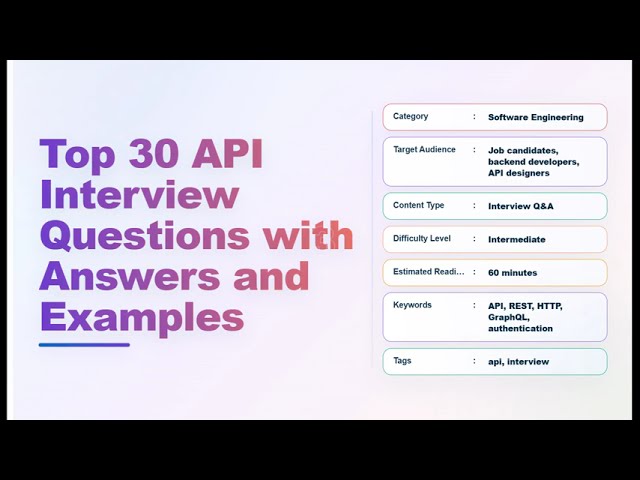 Top 30 API Interview Questions & Answers (With Examples) — Echo With Coffee