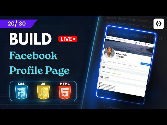 Day 20/30 — Facebook Profile Page | HTML CSS JS