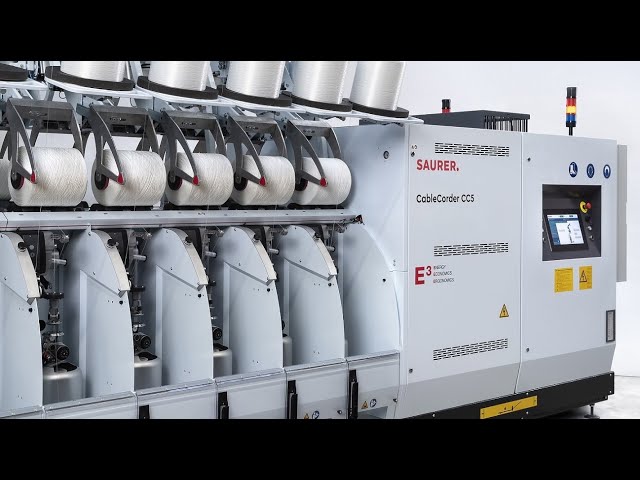 Saurer CableCorder CC5 direct cabling machine for tire cord and industrial yarns