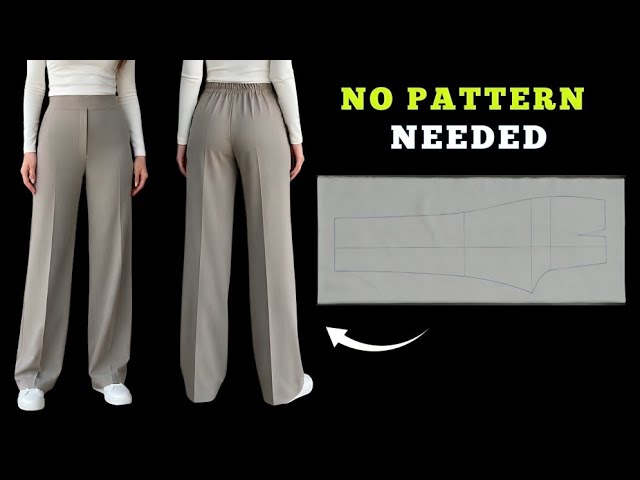 ✅ Easy Wide Leg Pants 😍 No Pattern, No Zipper!