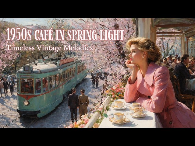 Early Spring Light in a 1950s European Café 🌸 | Timeless Vintage Melodies