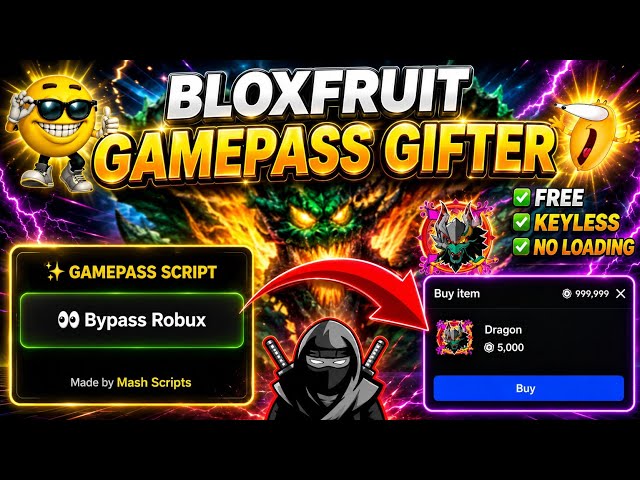 [🐉NEW] BLOXFRUIT GAMEPASS SCRIPT | FREE DRAGON | UNDETECTED SCRIPT 2026  | KEYLESS