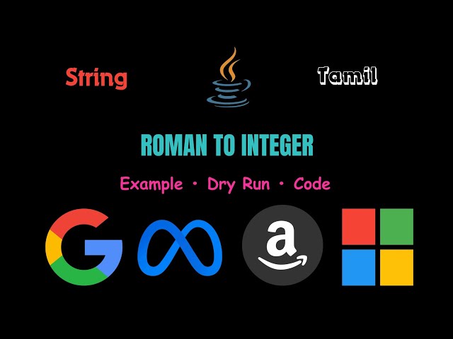 Roman to Integer Made Easy! | LeetCode + Java | Tamil #coding #dsa #leetcode #tamil 