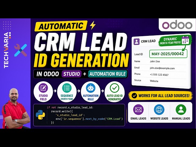 How to Create Automatic CRM Lead IDs in Odoo | Studio & Automation with Dynamic Month & Year Prefix