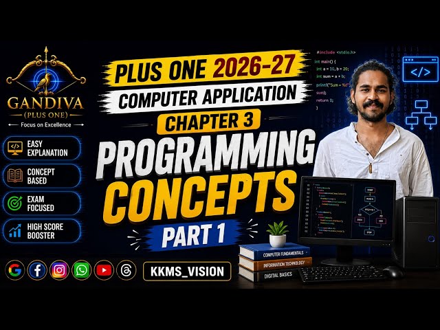 Plus One | Computer Application | Chapter 3| Programming Concepts |Part 1| #plusone2026