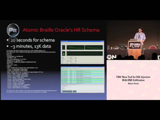 DEF CON 16 - Robert Ricks: New Tool for SQL Injection with DNS Exfiltration