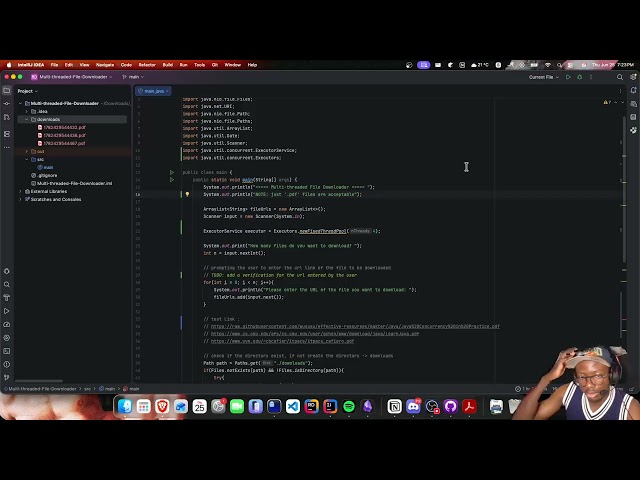 Multi-threaded File Downloader in JAVA
