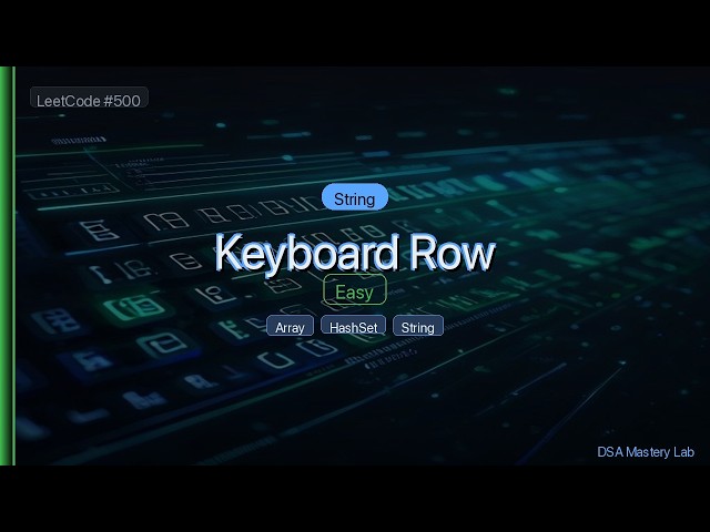 LeetCode 500: Keyboard Row — The String Trick (C#)