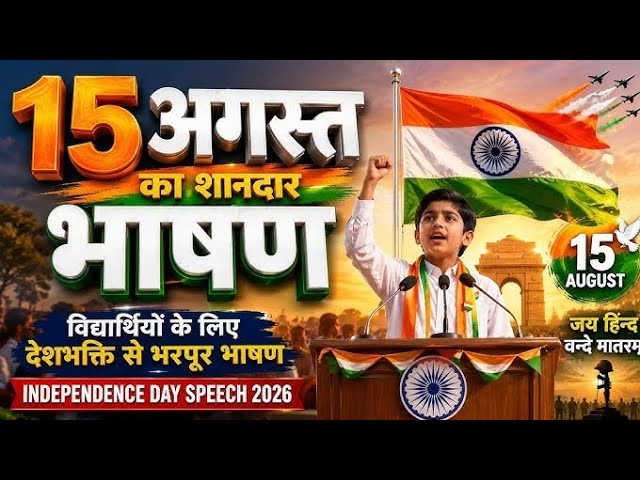 🇮🇳Speech for 15 August/Speech on Independence Day/15 August Speech in Hindi 👮/Independence Day Sp...