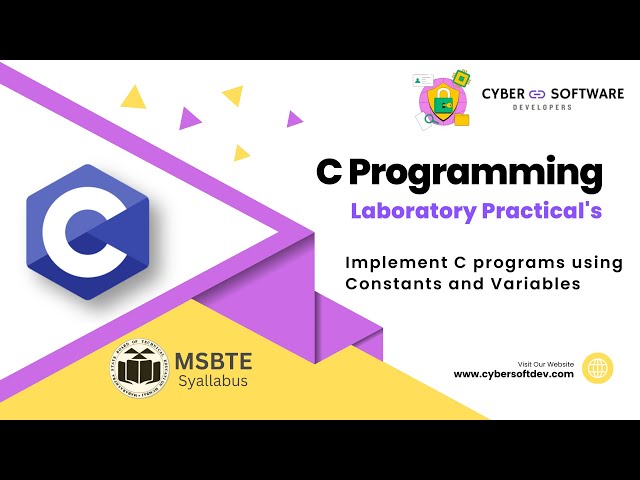Practical No 2 | Implement C Programs Using Constants and Variables | C Programming Basics