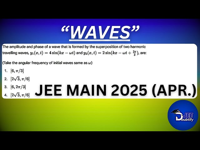 The amplitude and phase of a wave that is formed by the superposition of two...| Doubtify JEE