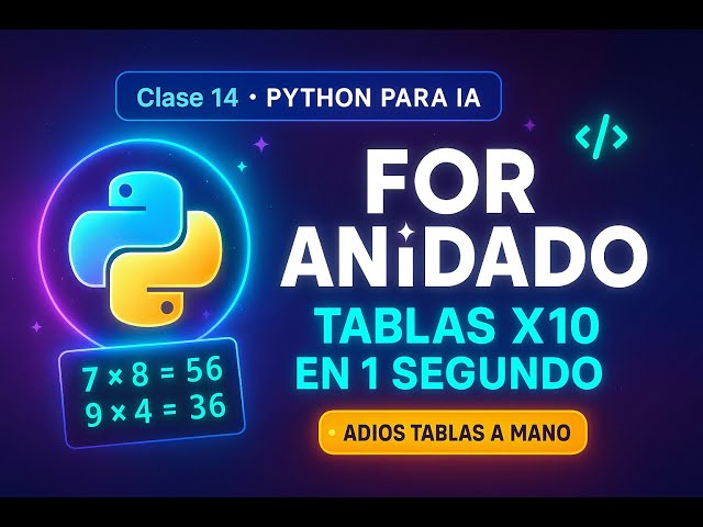 Clase 14 – For anidado y tablas de multiplicar en Python