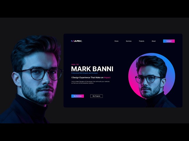 Build a Portfolio Website with HTML & CSS  | How to make a website  in CSS and HTML Tutorial