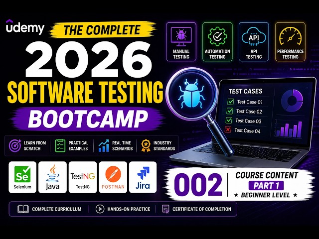 🔥 Udemy -The Complete 2026 Software Testing Bootcamp (002 Course Content Part 1 Beginner Level)