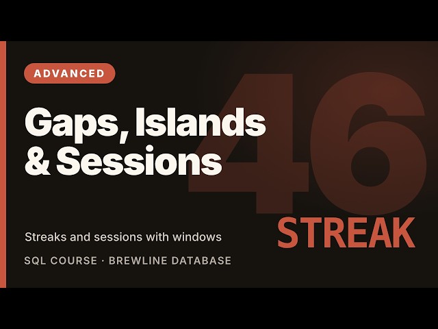 SQL Gaps and Islands & Sessionization Explained | Advanced SQL