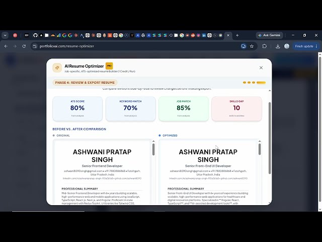 Job-specific Resume Optimization is now available in PortfolioXAI