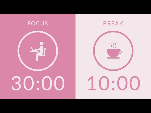 30/10 Pomodoro Timer with Pink Noise 🎧 2-Hour Study with Me for Deep Focus & ADHD ✨