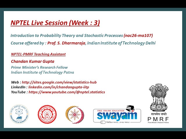 NPTEL : noc26-ma107 | Week 3 | Moments | Inequality | Chebyshev's Inequality | Generating Function