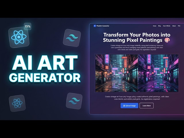 Client Project Showcase: AI Image to Art Web App | React JS + Tailwind CSS